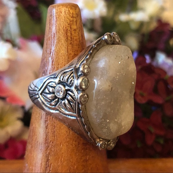 Silpada Sterling Druzy CZ Beauty in the Rough Ring - Picture 10 of 13